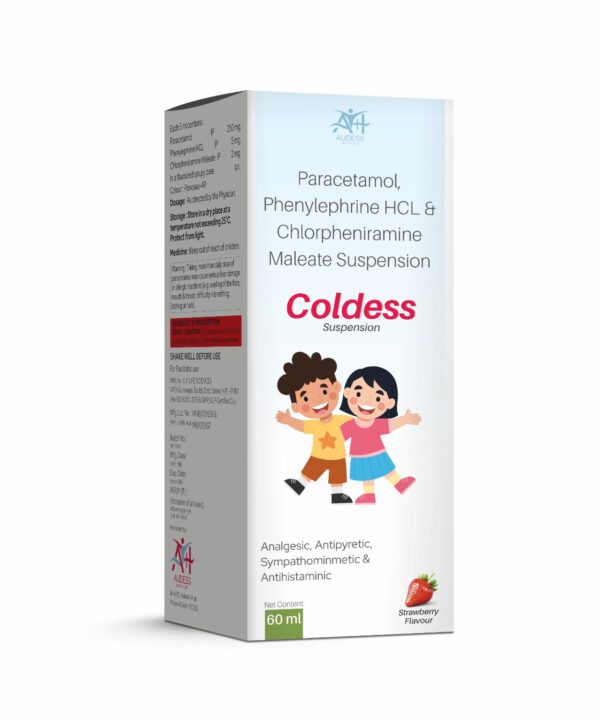 Paracetamol, Phenylephrine Hydrochloride & Chlorpheniramine Maleate Suspension - Coldess - Audess Health Care