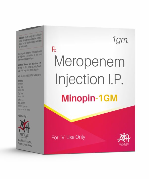 Meropenem Injection IP 1 GM - Minopin 1 GM - Audess Health Care