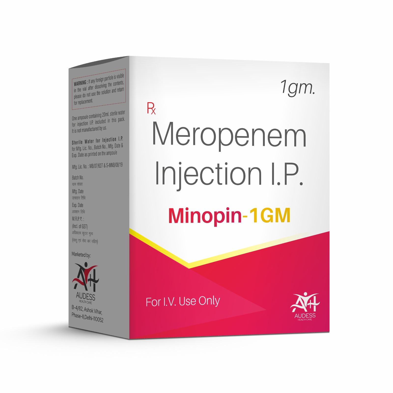 Meropenem Injection IP 1 GM - Minopin 1 GM - Audess Health Care