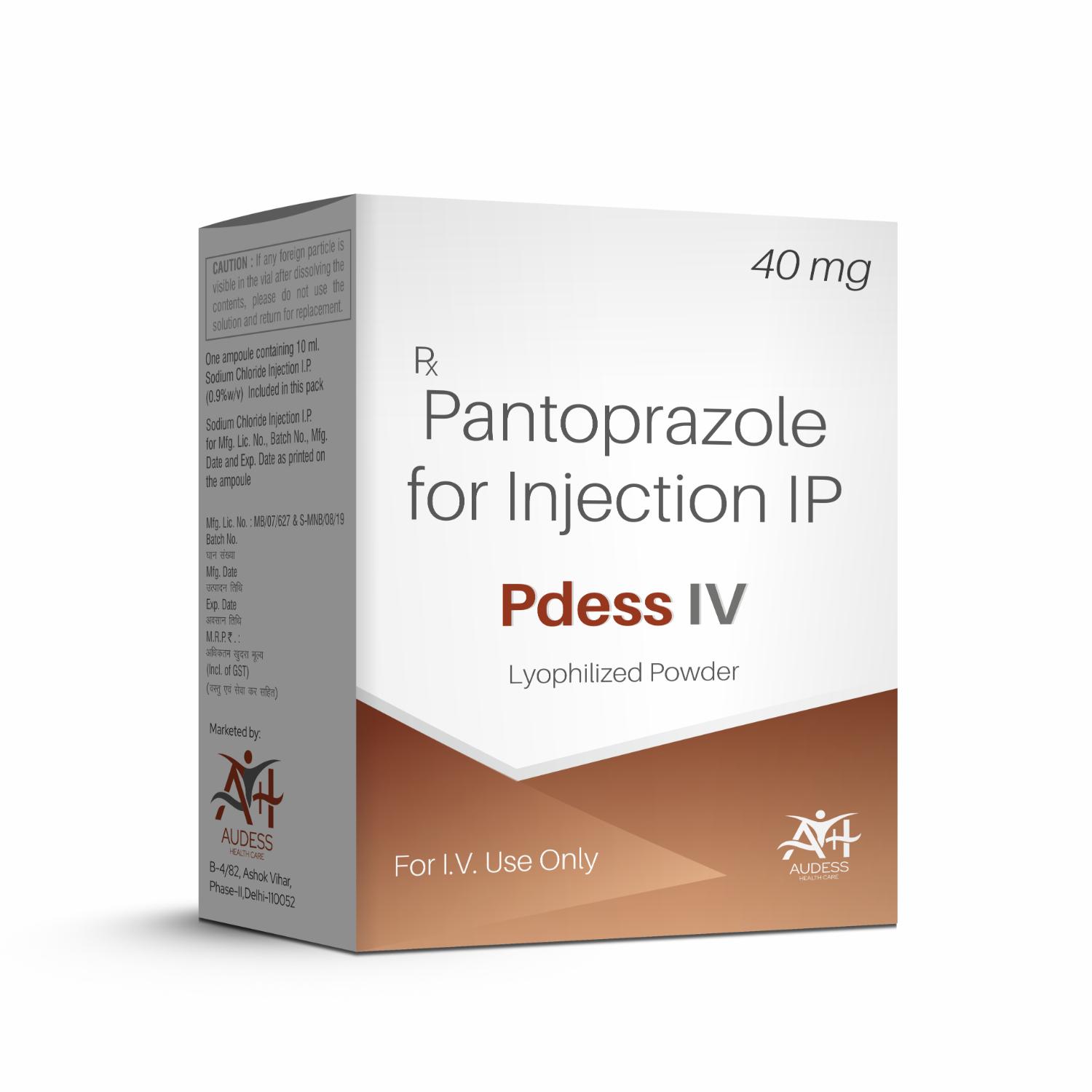 Pantoprazole for Injection IP 40 Mg - PDESS IV - Audess Health Care