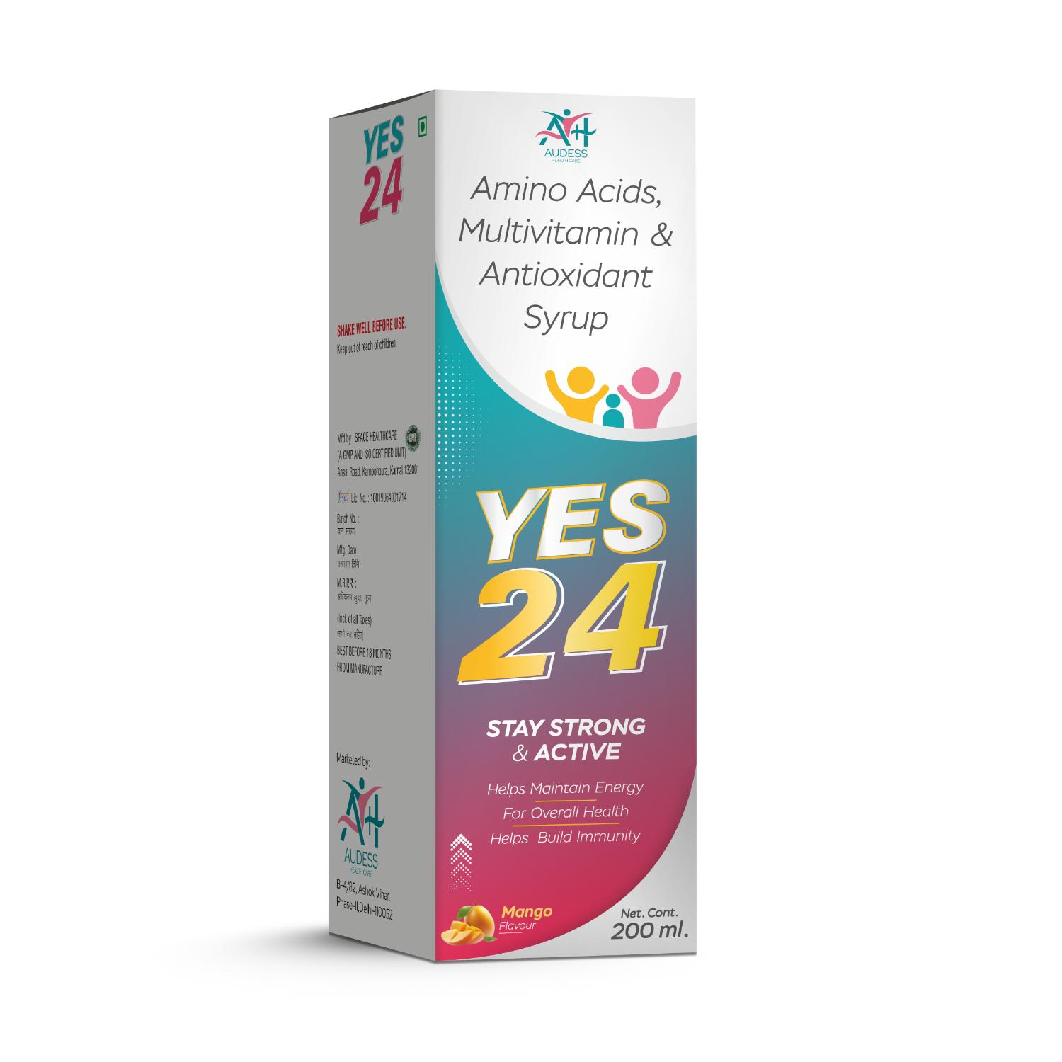 Amino Acids Multivitamin & Antioxidant Syrup - YES 24 Syrup - Audess Health Care