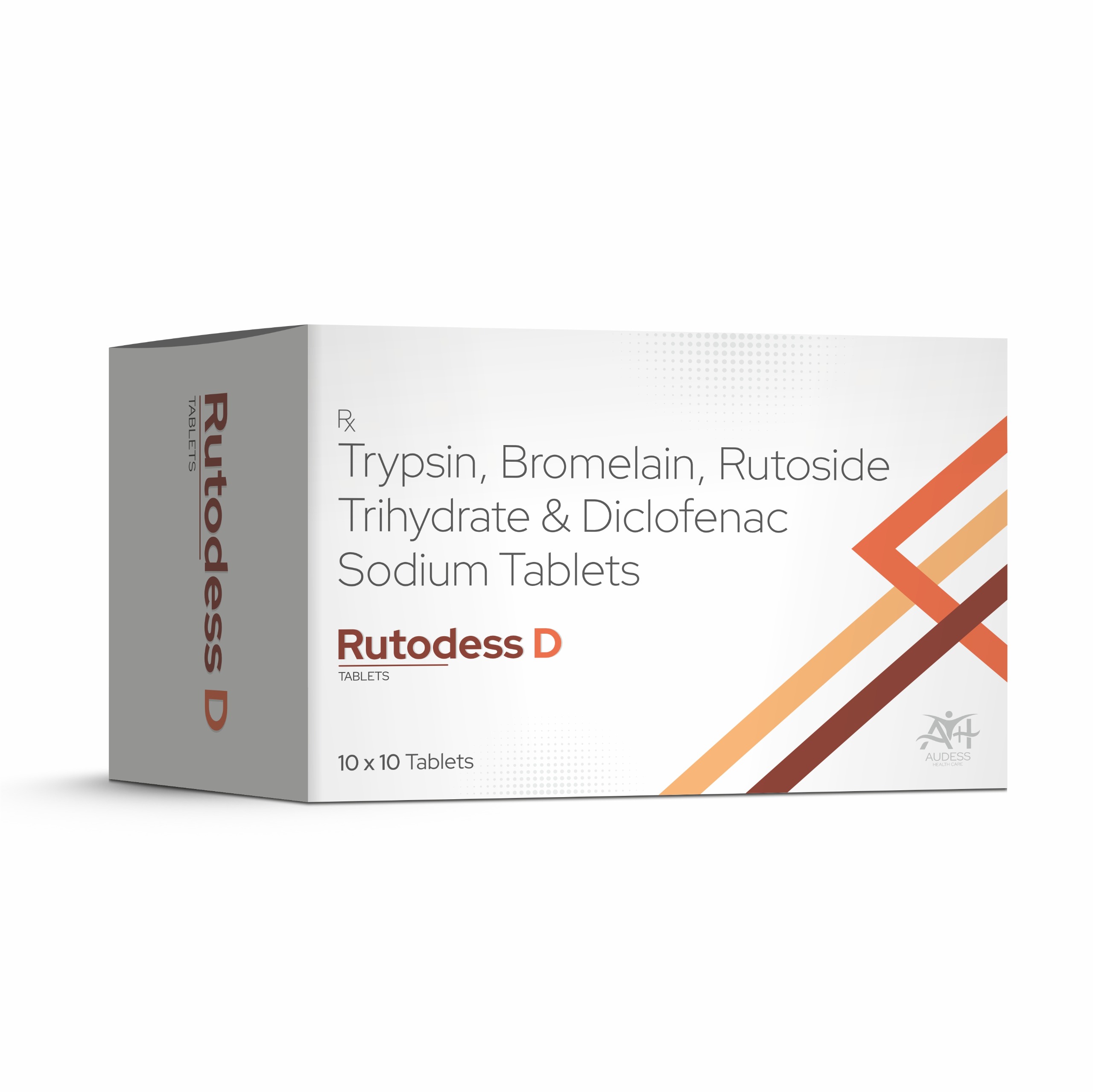 Trypsin, Bromelain, Rutoside Trihydrate & Diclofenac Sodium Tablets - Rutodess D - Audess Healthcare