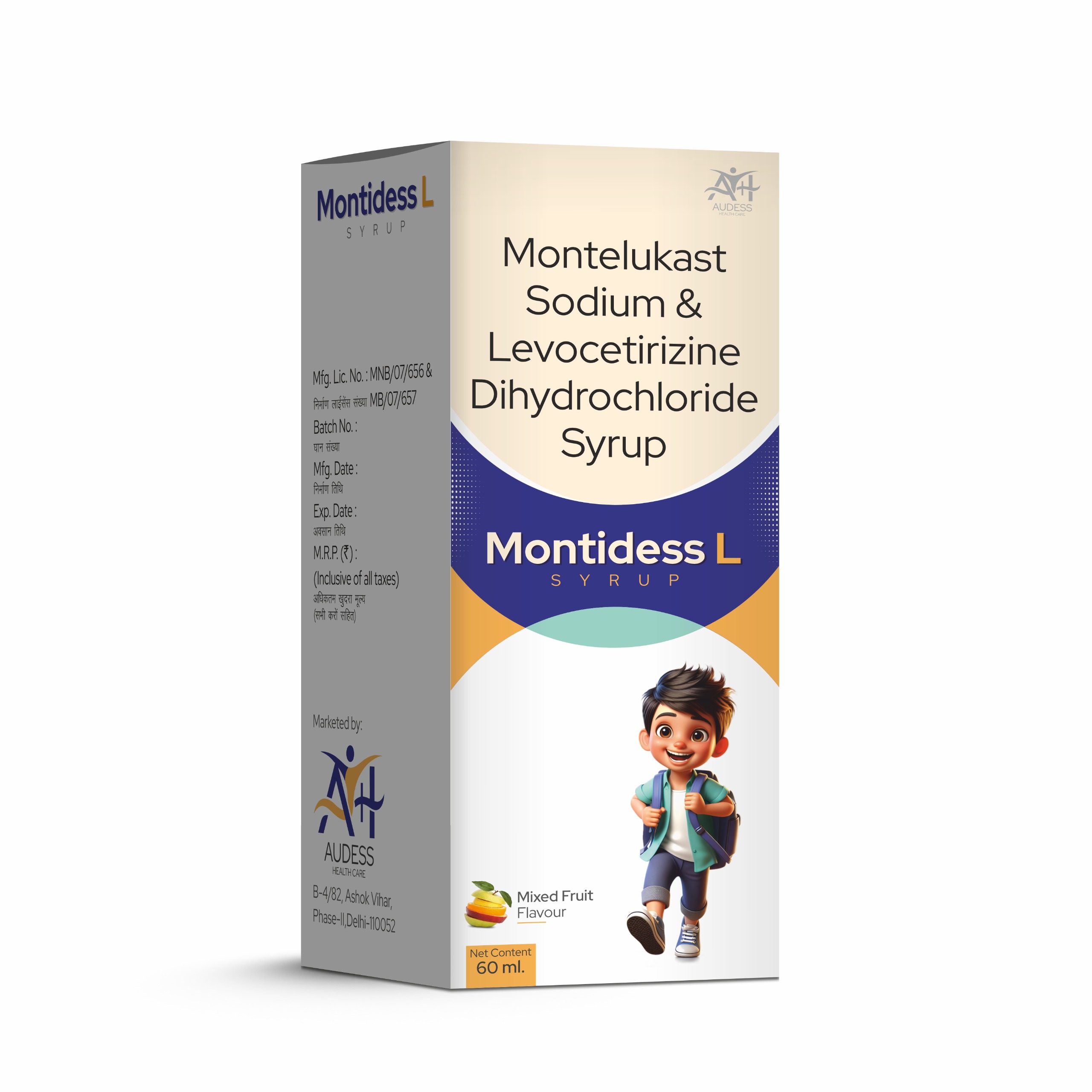 Montelukast Sodium & Levocetirizine Dihydrochloride Syrup - Montidess-L Syrup